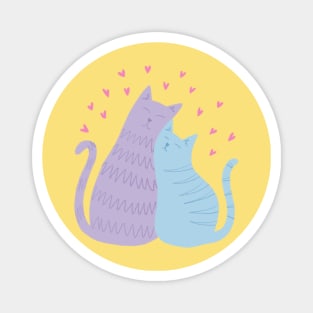 Cuddle Kitties (Purple & Blue) Magnet